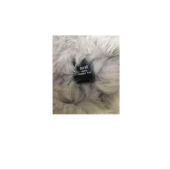 surell Long Ruffle Rabbit Pull-Through Scarf - Womens Neck  Surell Rabbit Fur Scarf Gray Pull Through Cowl Neck Warmer
